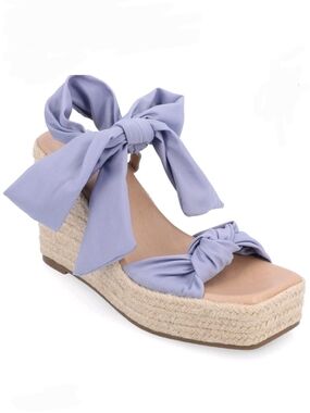 NIB Journee Collection Surria Lavender Espadrille Wedge Sandals 8.5